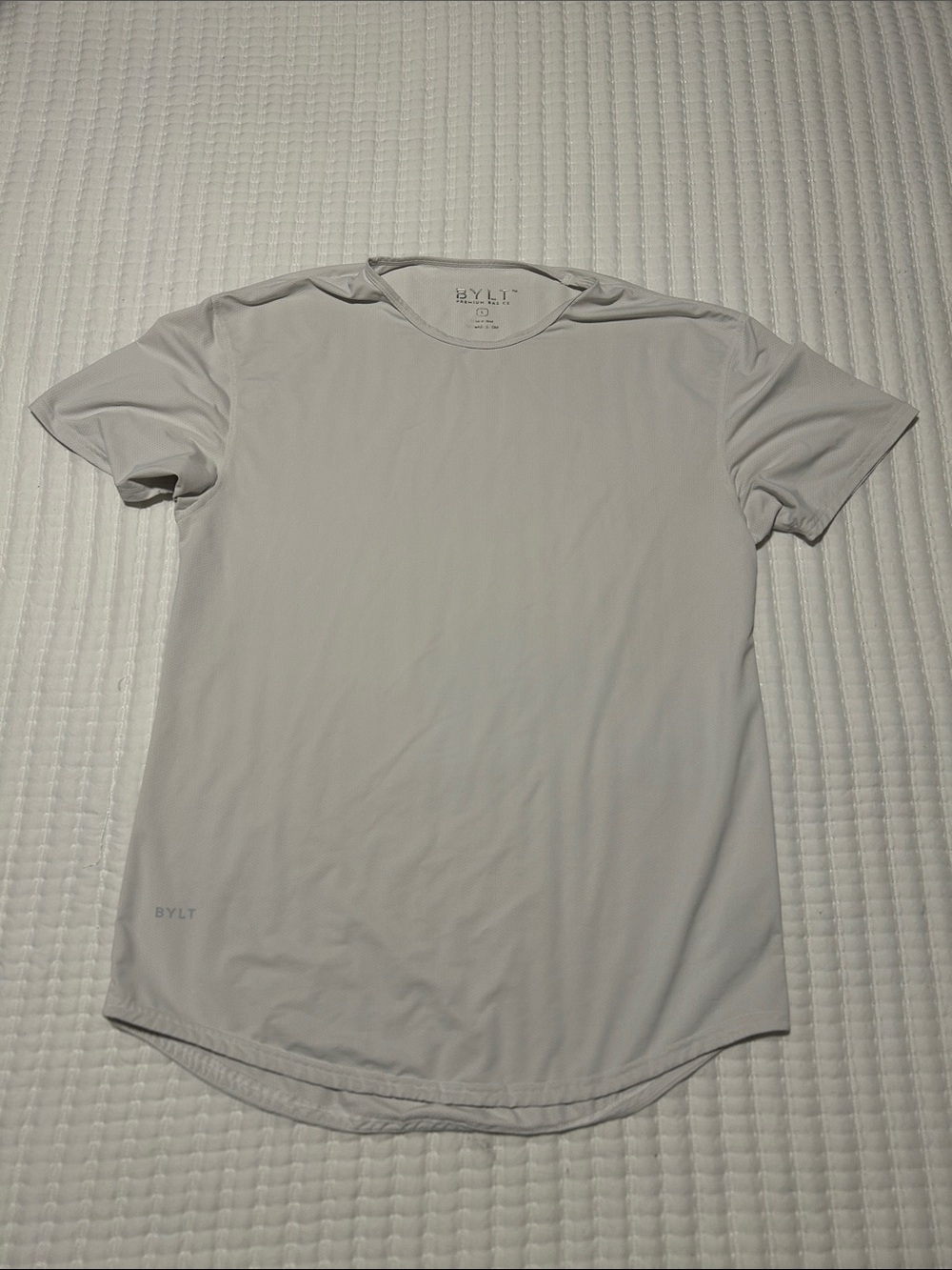 BYLT Basics Light Gray Short Sleeve Crew Tee Large